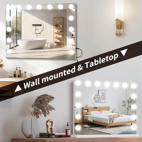 NUSVAN Vanity Mirror with 3 Lighting Modes Touch Control
