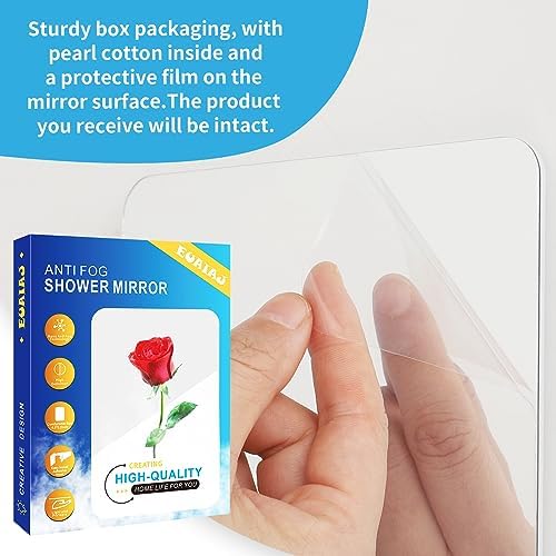 Fogless Shower Mirror with Razor Holder for Easy Shaving Safety