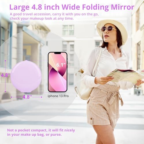Best compact makeup mirror with lights - Double-sidedmagnify 1x20xLEDcompact travel friendly