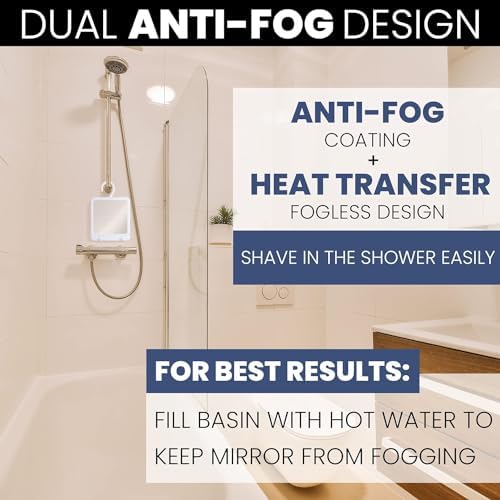 MirrorVana Dual Anti-Fog Folding Shatterproof Shower Mirror