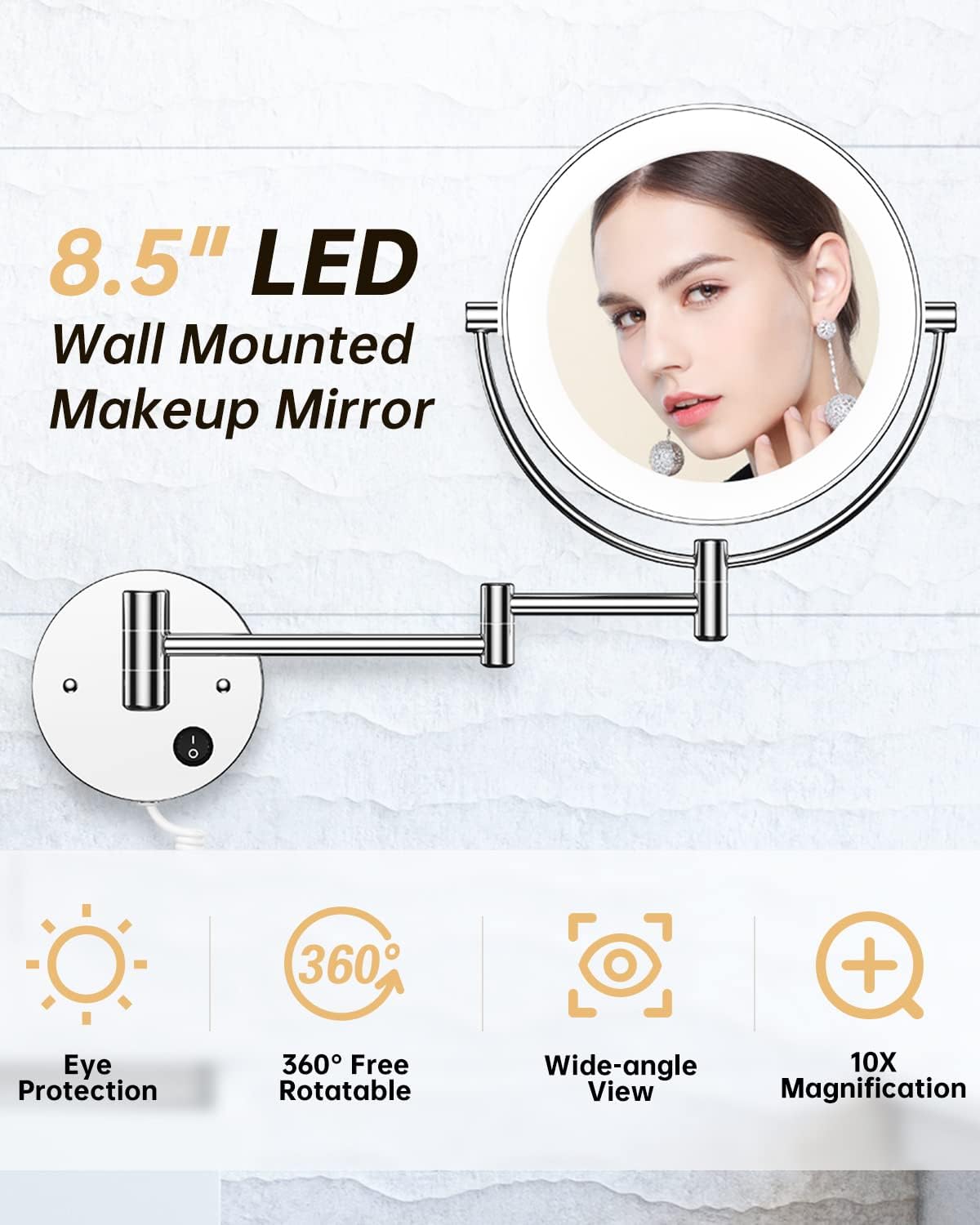 Gospire 85 Wall-Mounted Magnifying Mirror