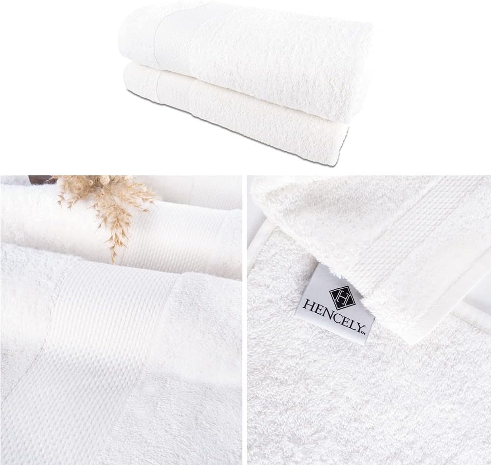 Hencely Luxury Bath Sheet Set 2 x 35x64 Inch Perfect Cotton Towels