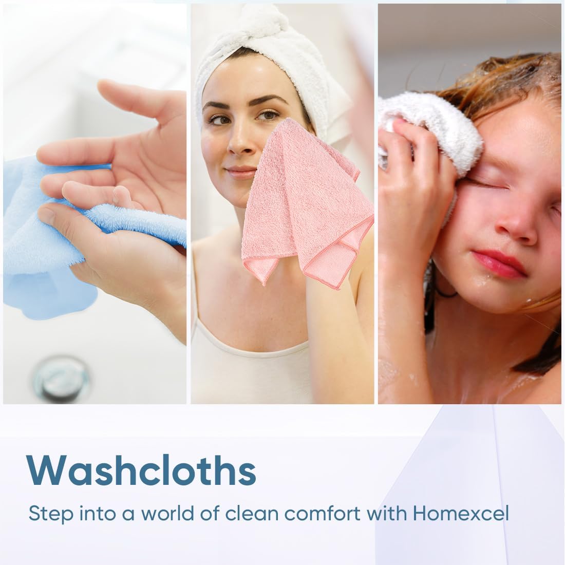 HOMEXCEL Microfiber Washcloths 24-Piece Set