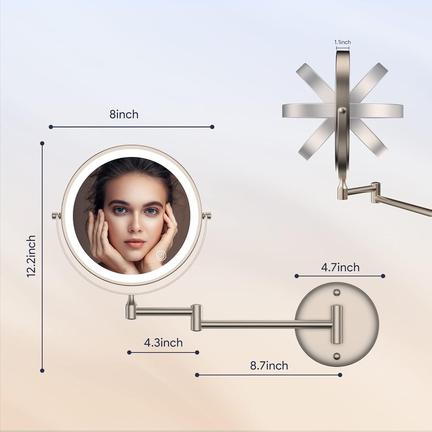 HD Wall-Mounted Makeup Mirror for Daily Use