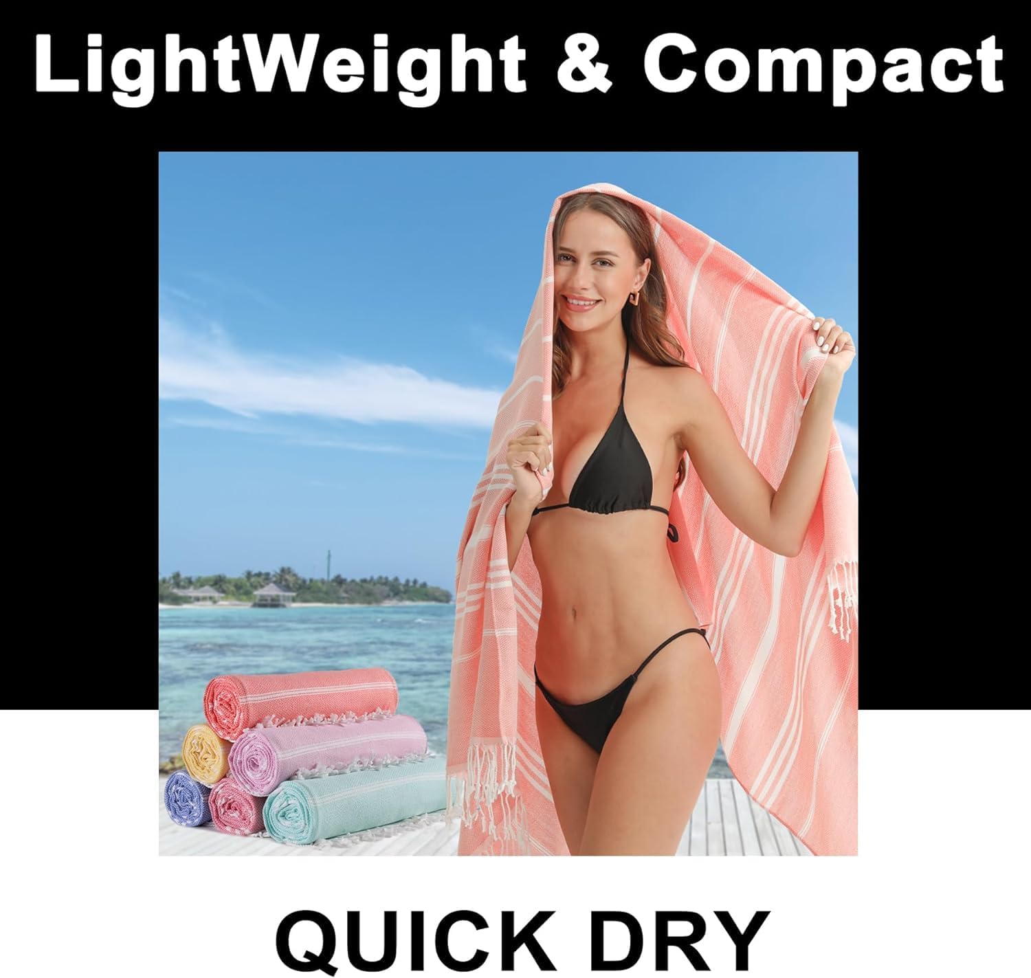 Big Beach Towels Ugly Sand Durable Soft Overflow Design Premium Quality
