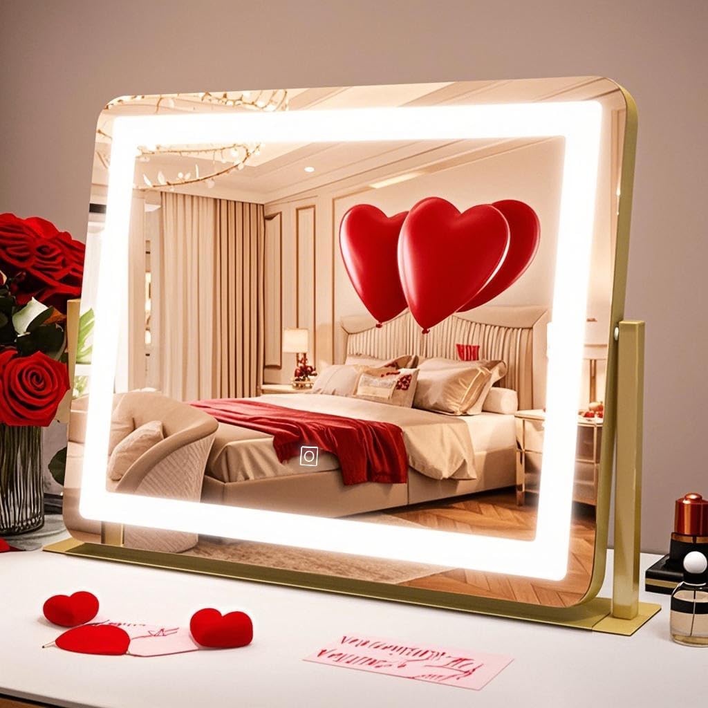 Gold Vanity Mirror with Lights