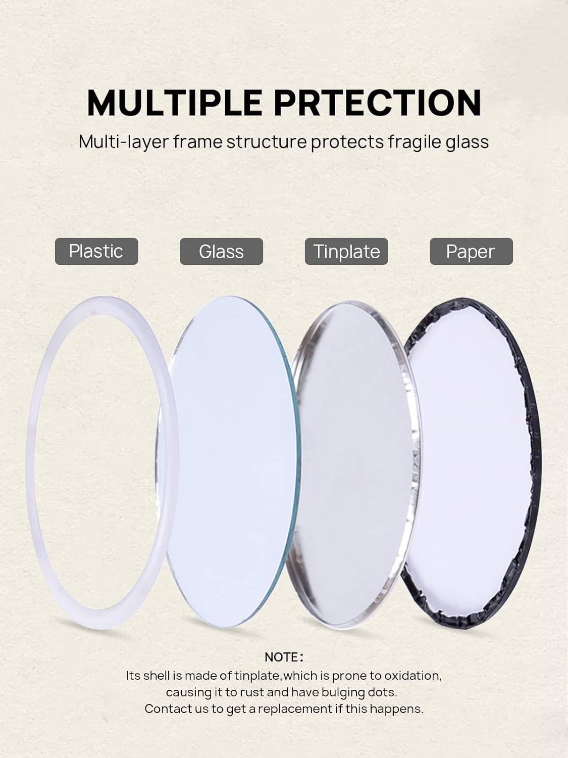 Getinbulk Compact Round Makeup Mirror 25inch 8Colors