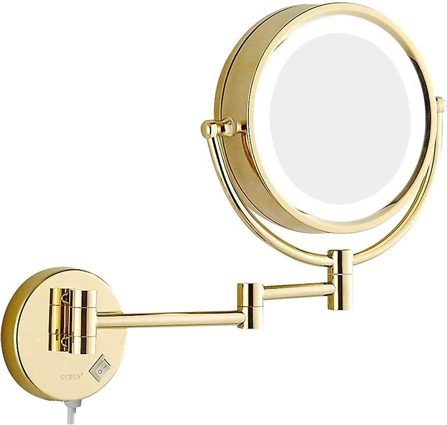 DEIHGE Gold Wall-Mounted Makeup Mirror