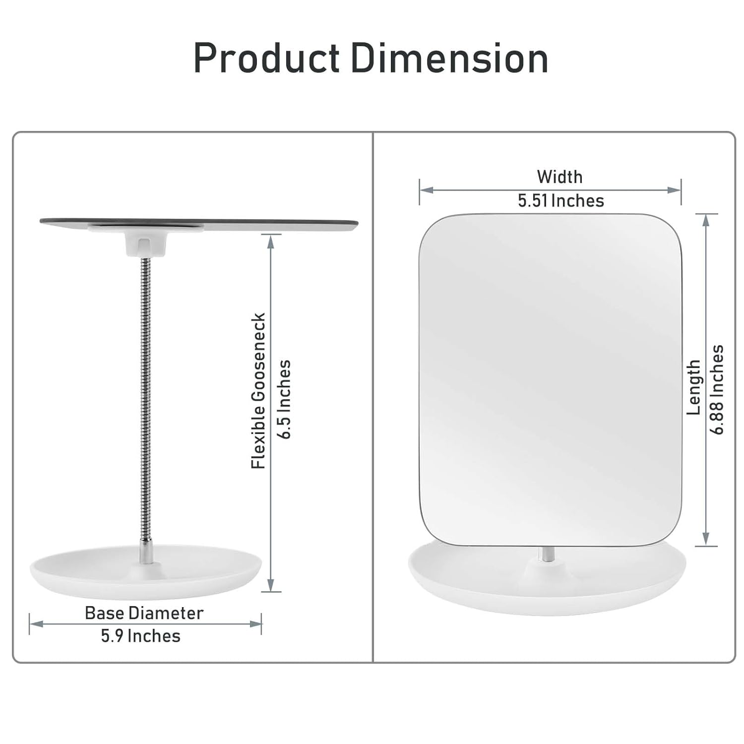 Adjustable Vanity Mirror with Stand for Makeup - Portable Travel Companion