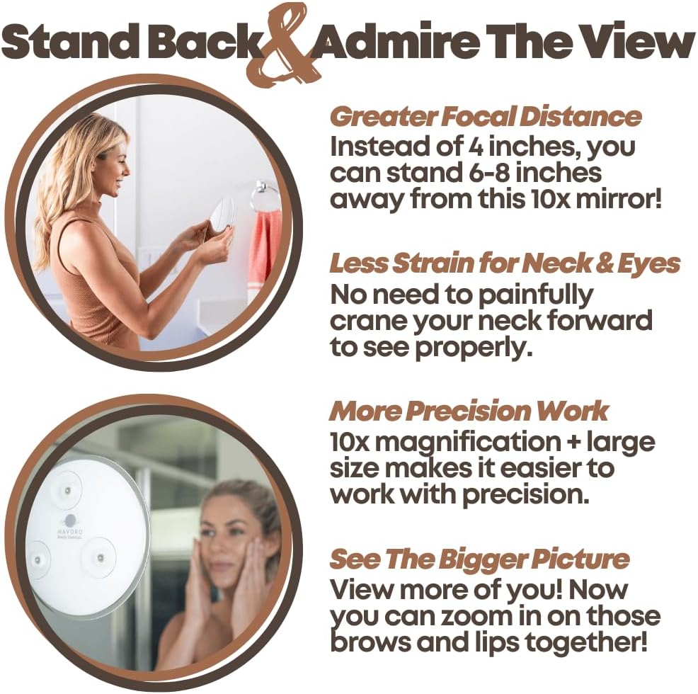 Mavoro 9 Magnifying Mirror with Suction Cups