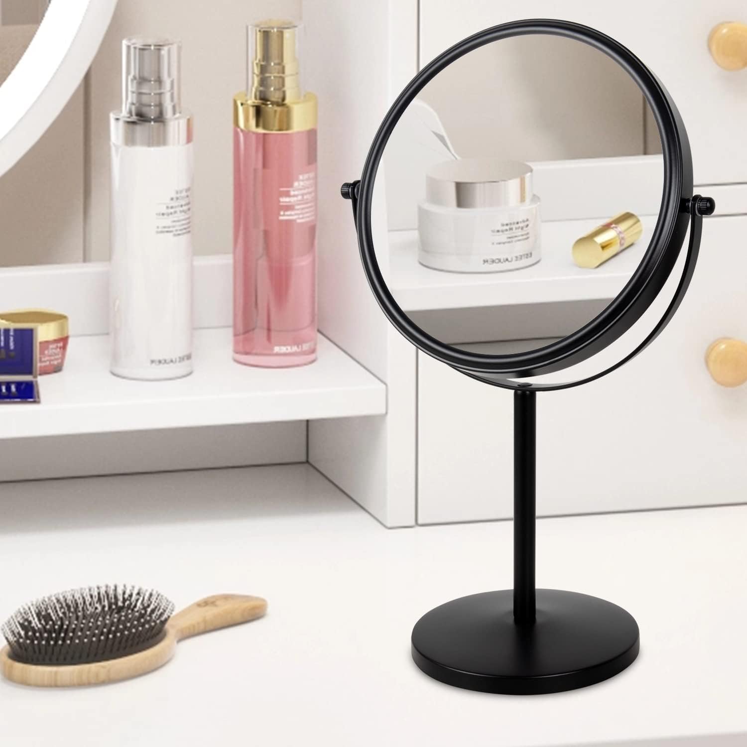 ALHAKIN 10x Magnifying Makeup Mirror - Swivel with Stable Base