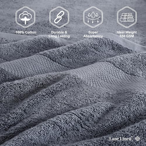 Lane Linen Extra Large Bath Sheets Set of 2 - Cool Grey