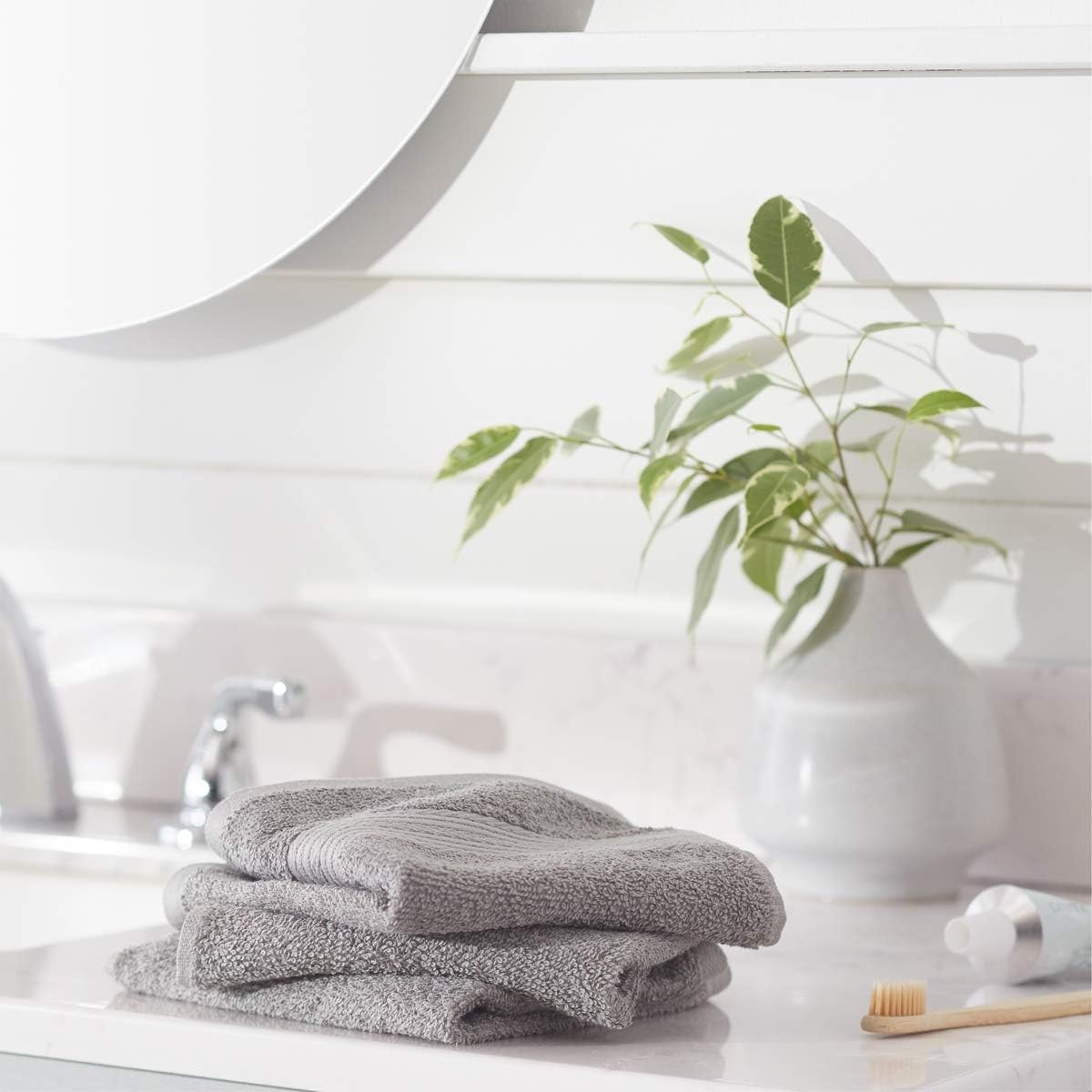 12-Piece Cotton Washcloths for Face Soft and Absorbent 12x12