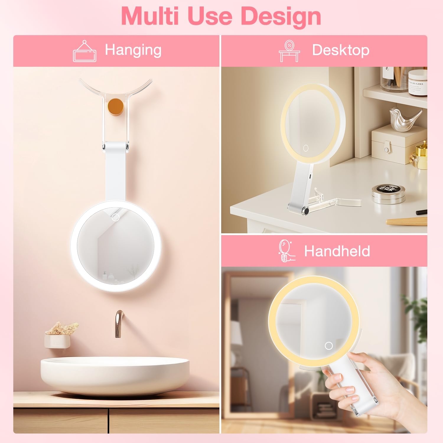 Benbilry 10X Magnifying Makeup Mirror with 3-in-1 Features