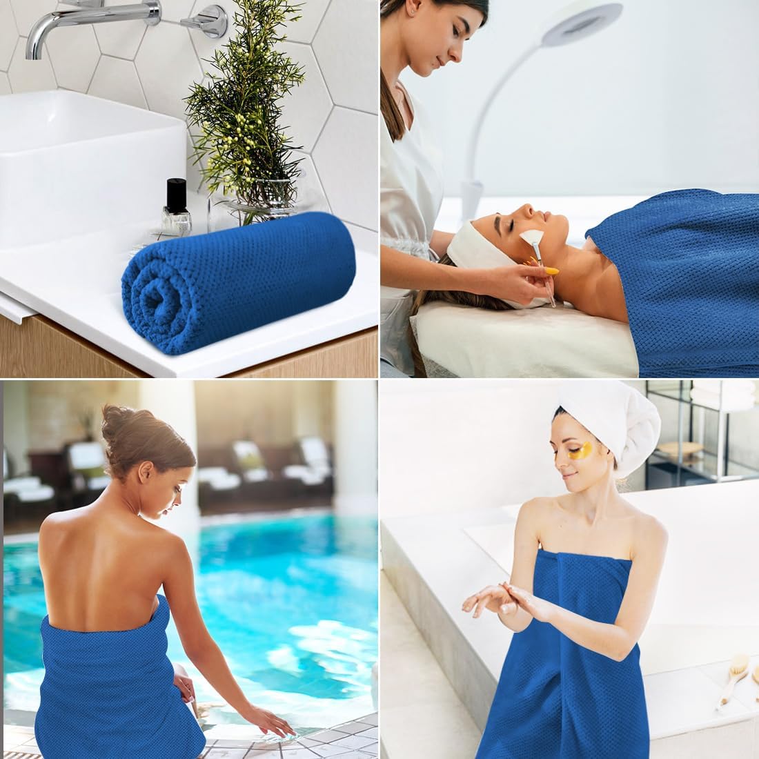 HOMEXCEL 4-Piece Bath Towels Luxurious Microfiber Set