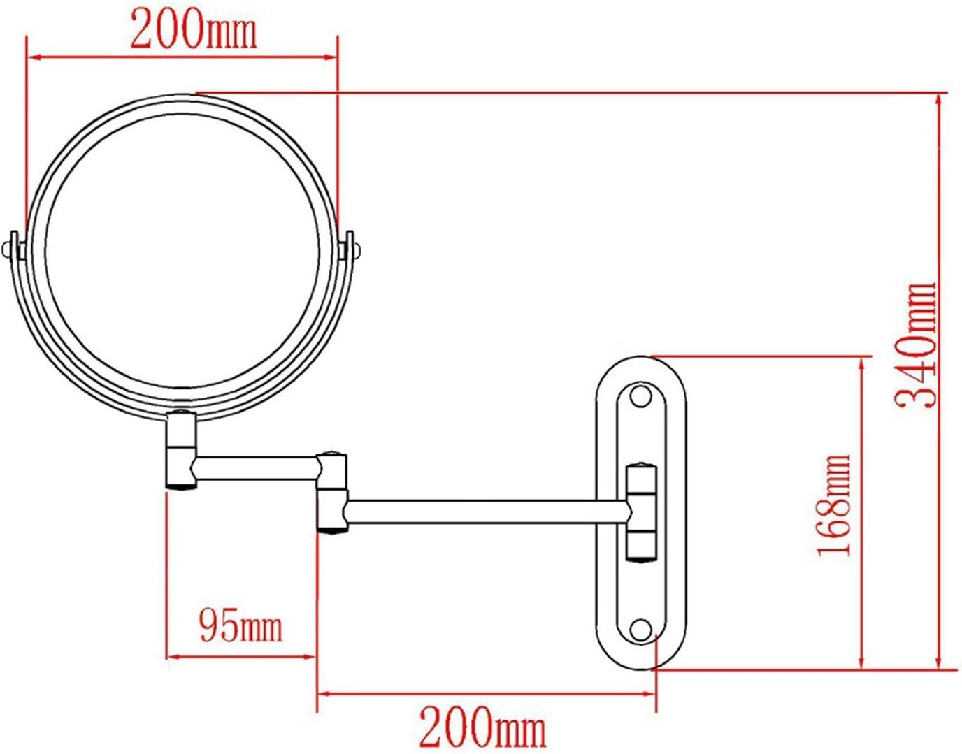 LCARY 2-Piece Aluminum Mirror for Travel