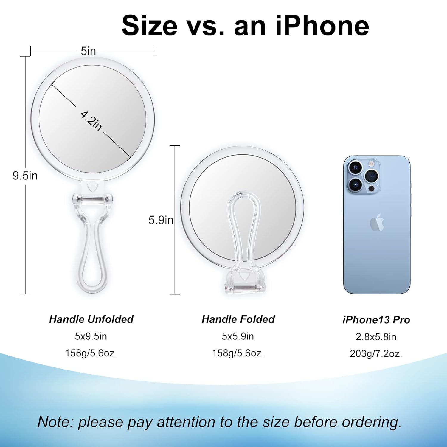 AMISCE 2-Sided 30x Magnifying Mirror