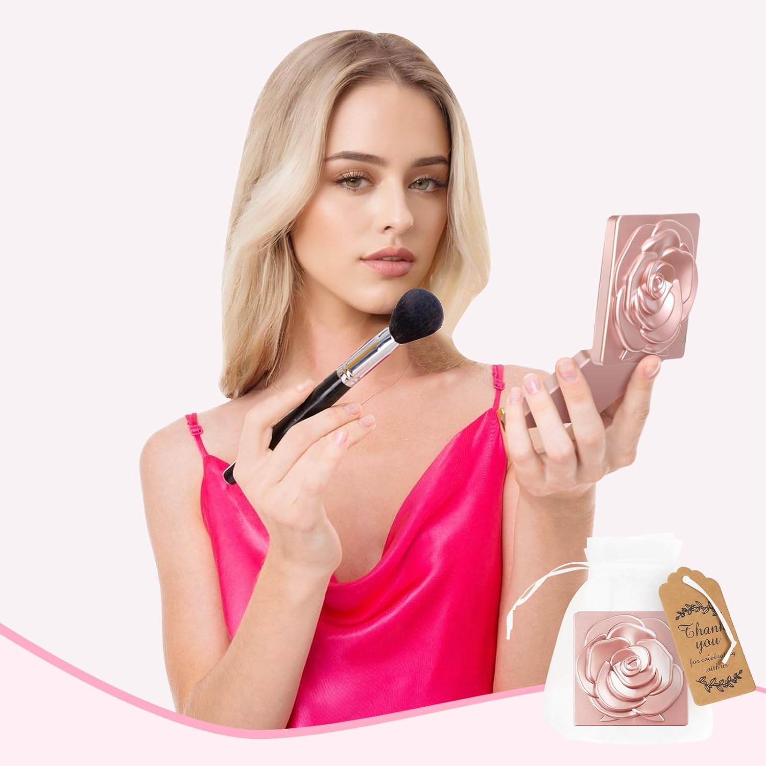 Exquisite Compact Rose Mirrors Party Favor Set