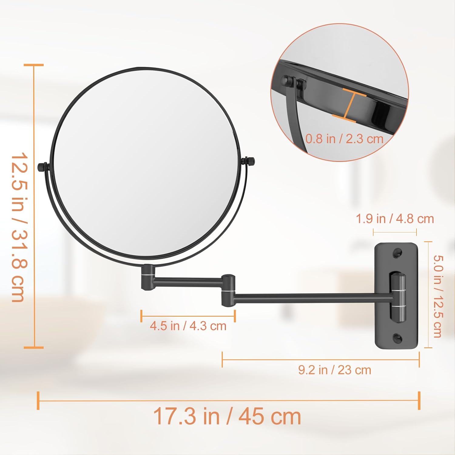 8 Wall-Mounted Magnifying Mirror