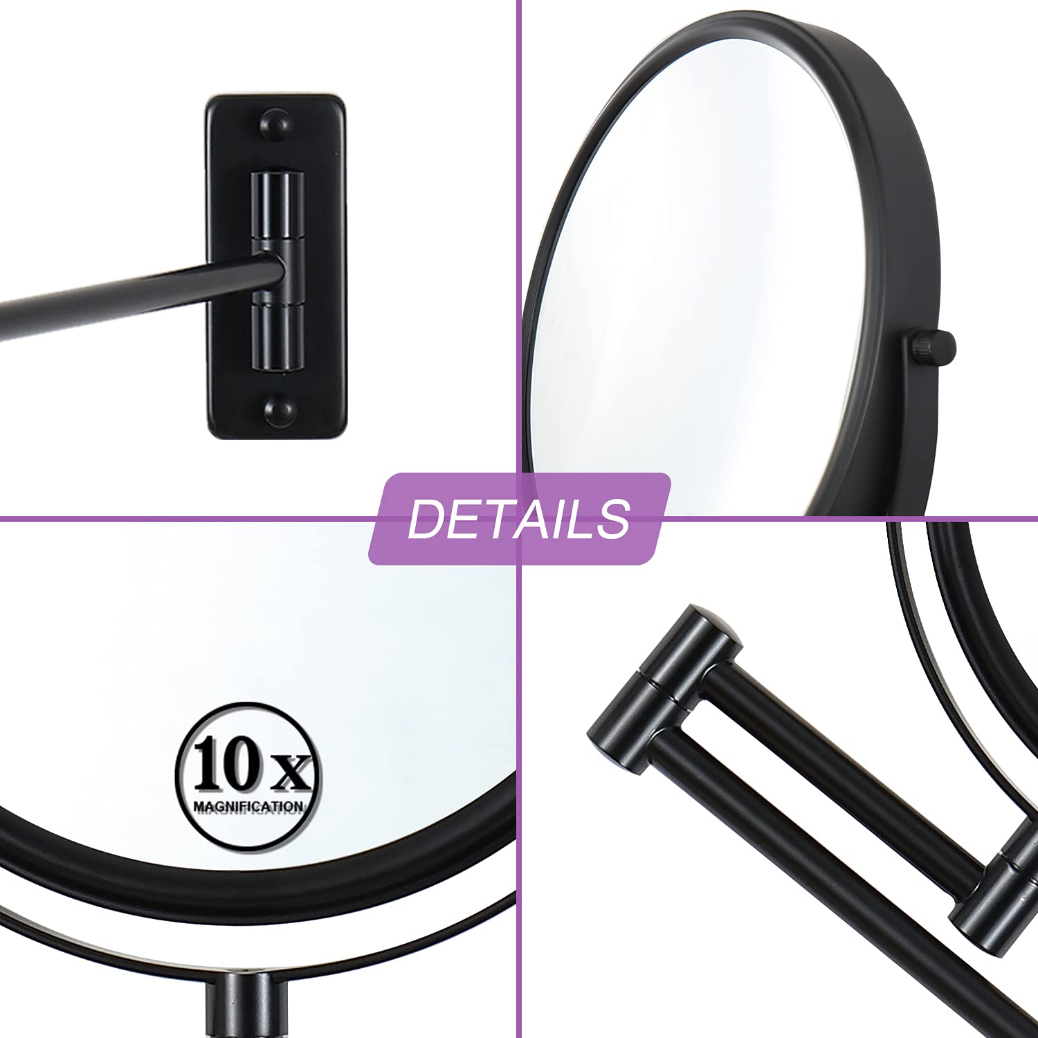 LANSI Wall-Mounted Makeup Mirror 10X Magnifier