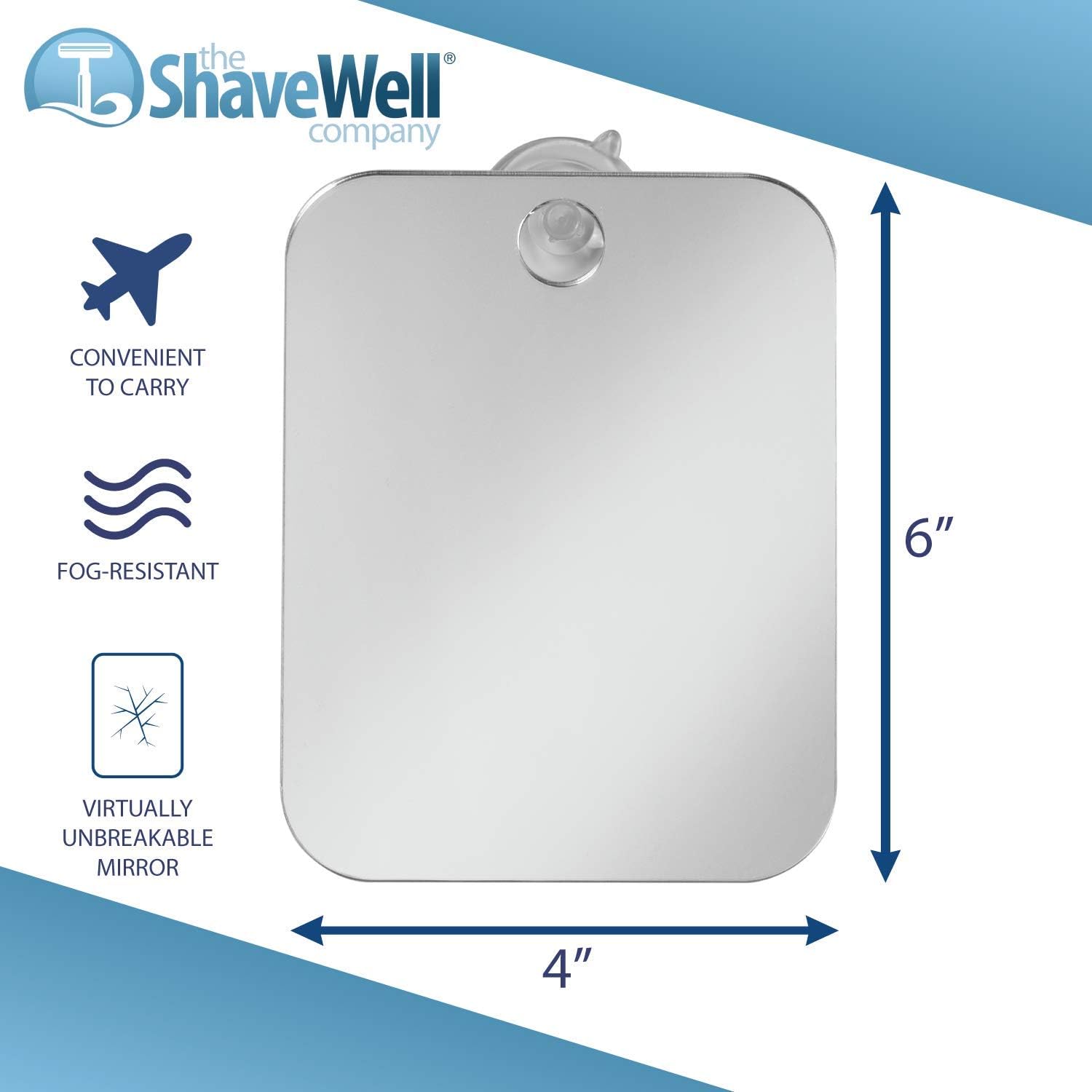 The Shave Well Company Anti-Fog Shaving Mirror