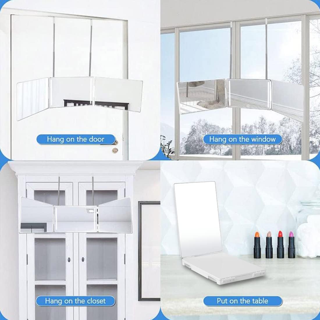 AAA Vanity Mirror with LED 360 Trifold Height Adjustable 5X Magnification