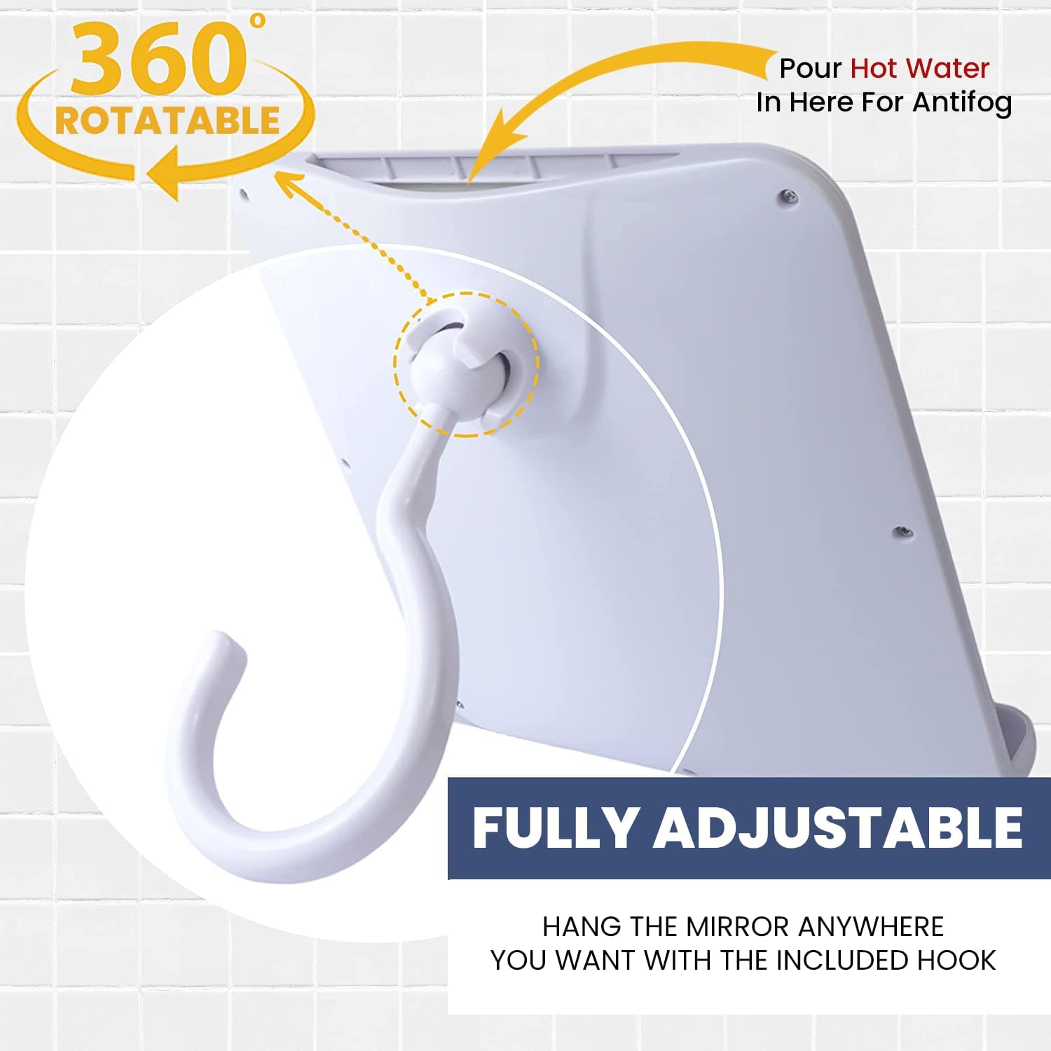 MirrorVana Dual Anti-Fog Folding Shatterproof Shower Mirror