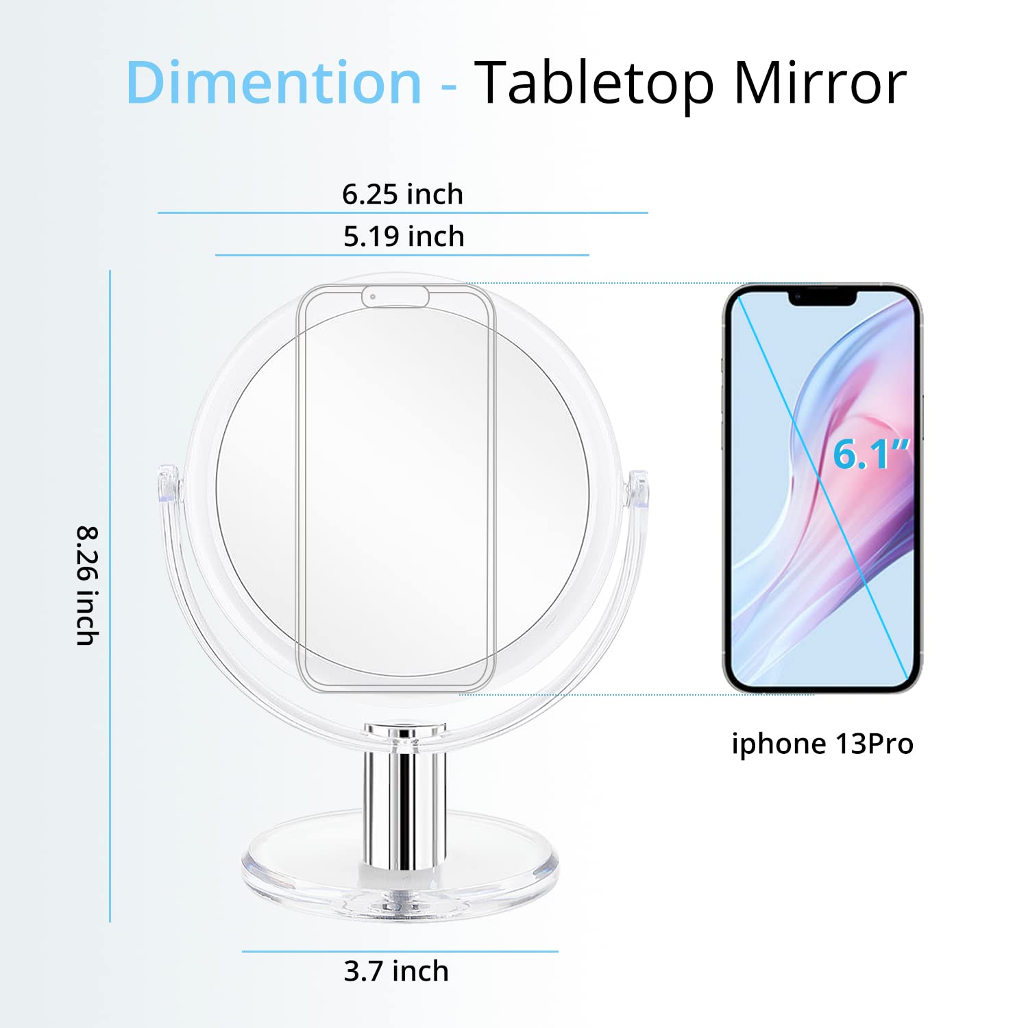 Fabuday Double Sided Magnifying Makeup Mirror with Stand