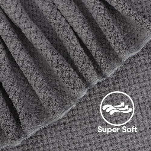 HOMEXCELBath Towels Set 4 27x54 Ultra Soft-absorbent Lightweight grey
