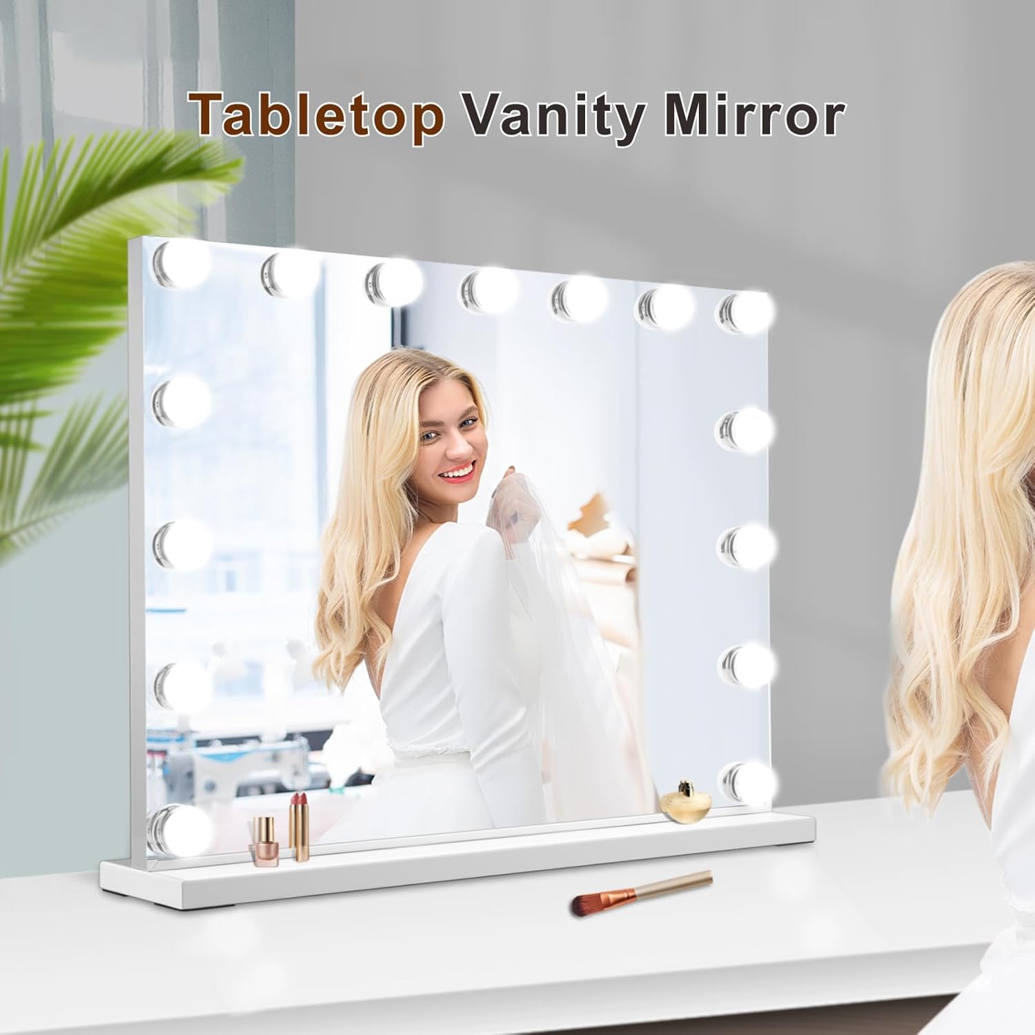 Hollywood Lighted Vanity Mirror with 10x Magnification