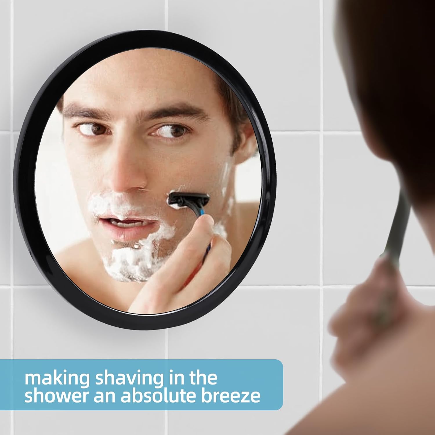 Perfect for Shaving Makeup in the Shower Suction-Closed Glassless Mirror