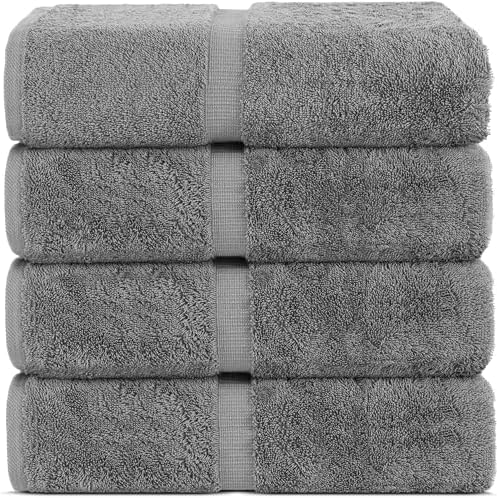 Chakir 30x60 Premium Turkish Cotton Bath Towels 4-Piece Gray