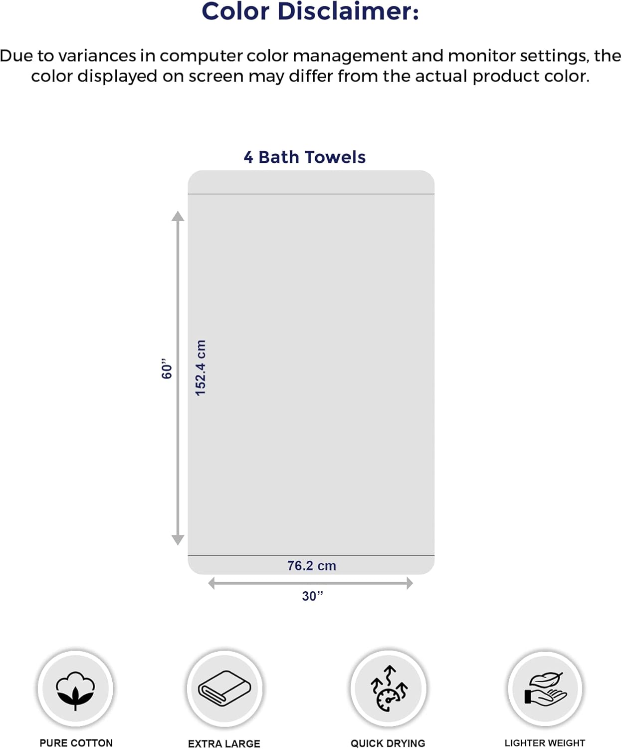 Tens Towels - 4 30x60 Bath Towels Best Quality