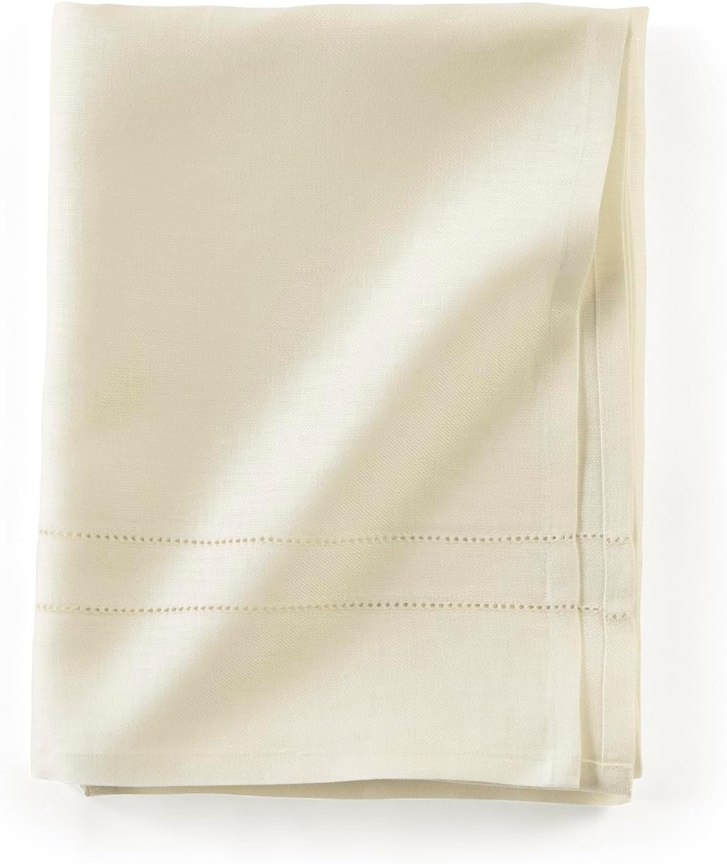 30x54 Ivory Linen Bath Towel Machine Washable