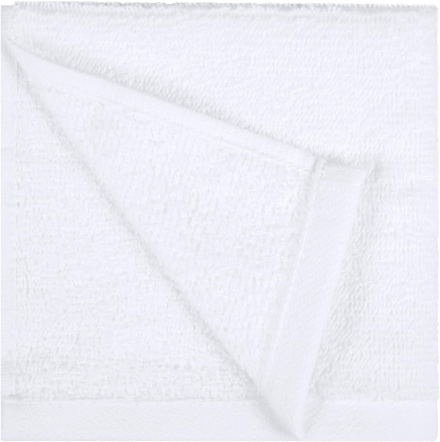 Amazon Basics 100 Cotton Washcloths Soft Durable 24-Pack 12x12 White