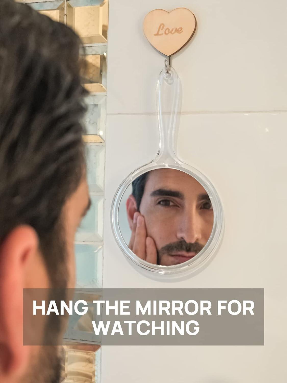 OMIRO Hand Mirror with 3X Magnification Double-Side Compact Durable