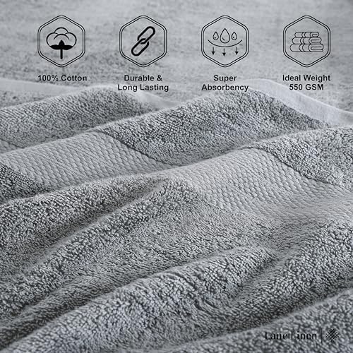 Premium 6-Piece Grey Bath Towels Set for Luxury Bathroom Experience