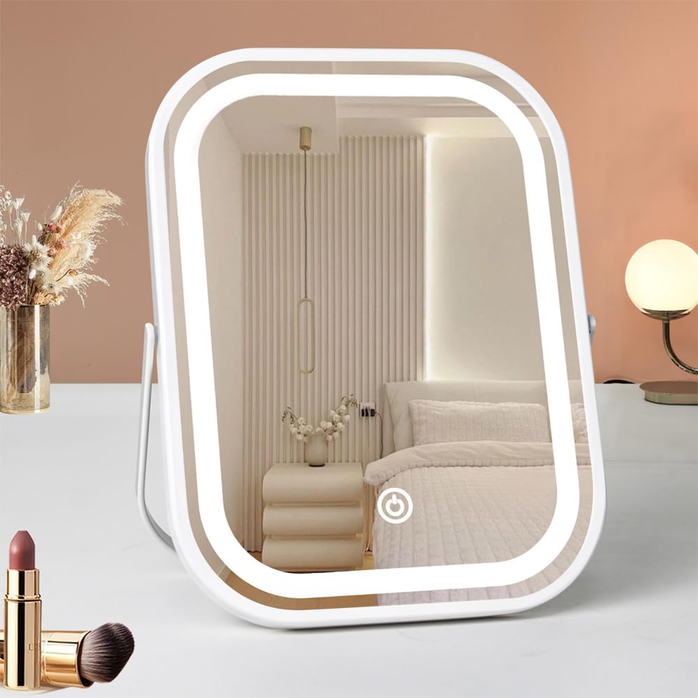 Travel Makeup Mirror with Lights Compact Beauty Vanity for Women