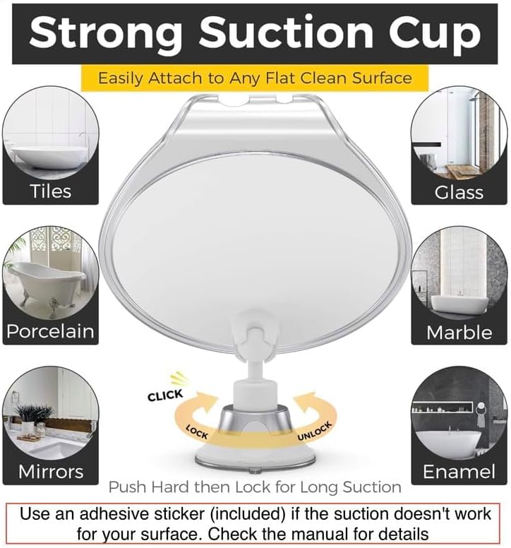 HoneyBull Compact Shower Mirror for Smooth Shaving
