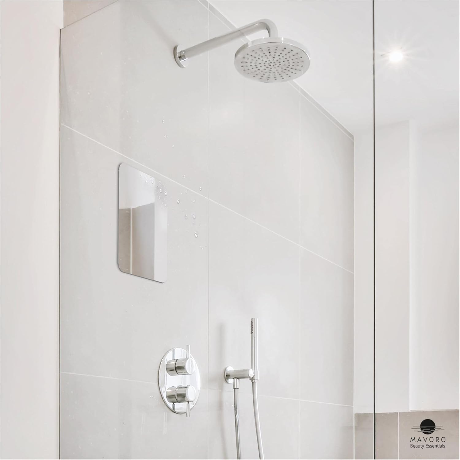 Mavoro Shaving Mirror for Shower - 7x9in Frameless Adhesive Mirror