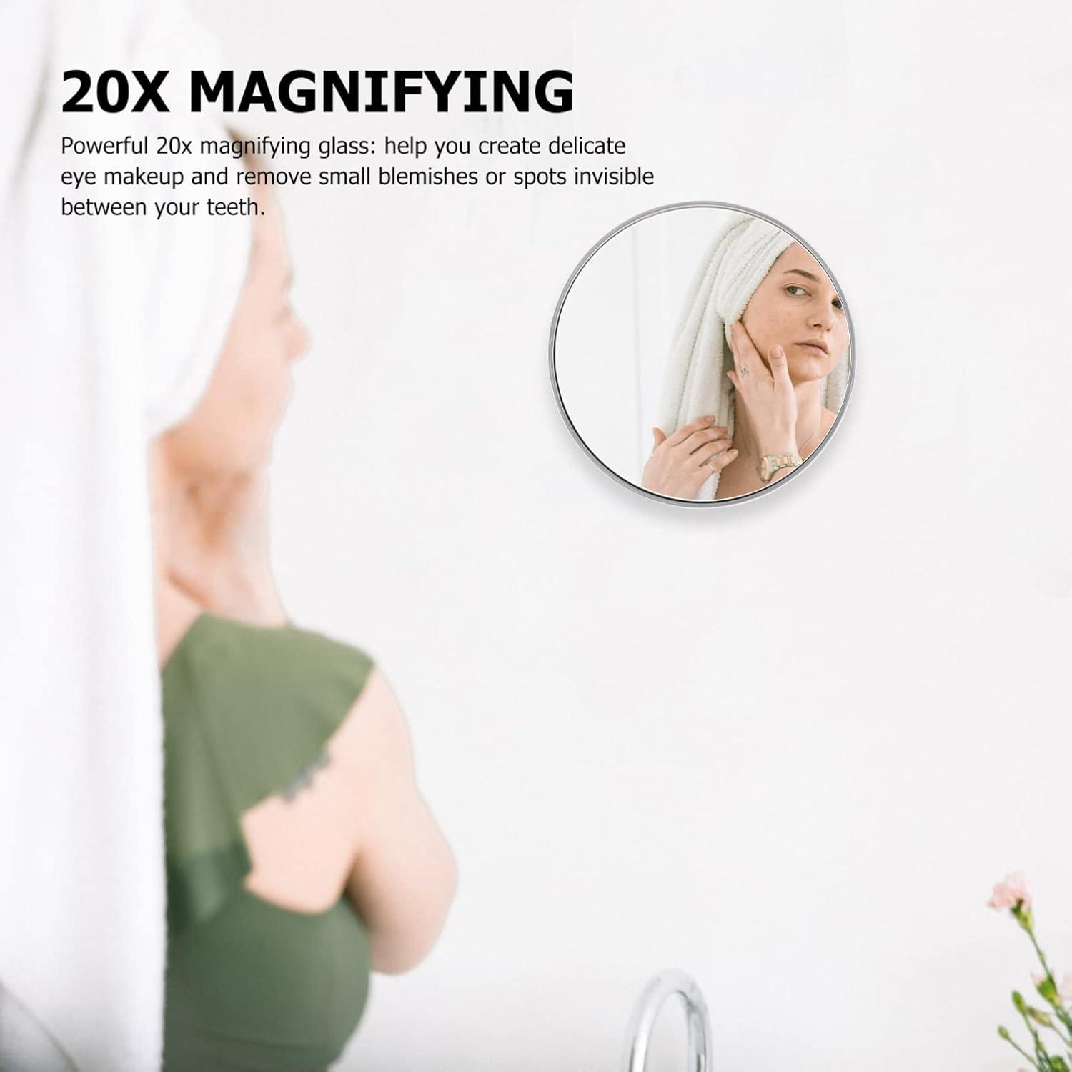 KALLORY Compact 20X Magnifying Mirror