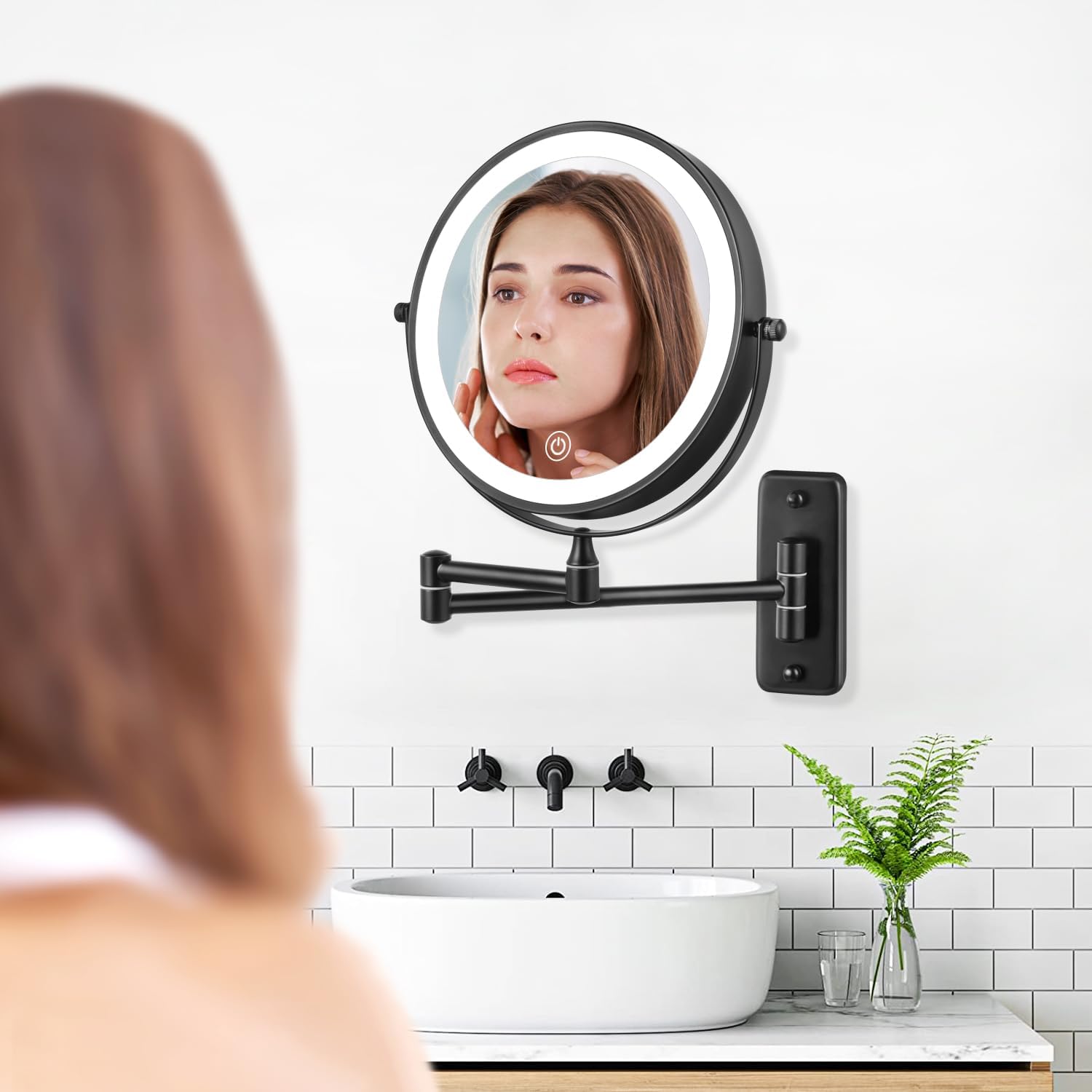 Decluttr Heavy Duty Light Emitting 8-Inch Rechargeable Mirror