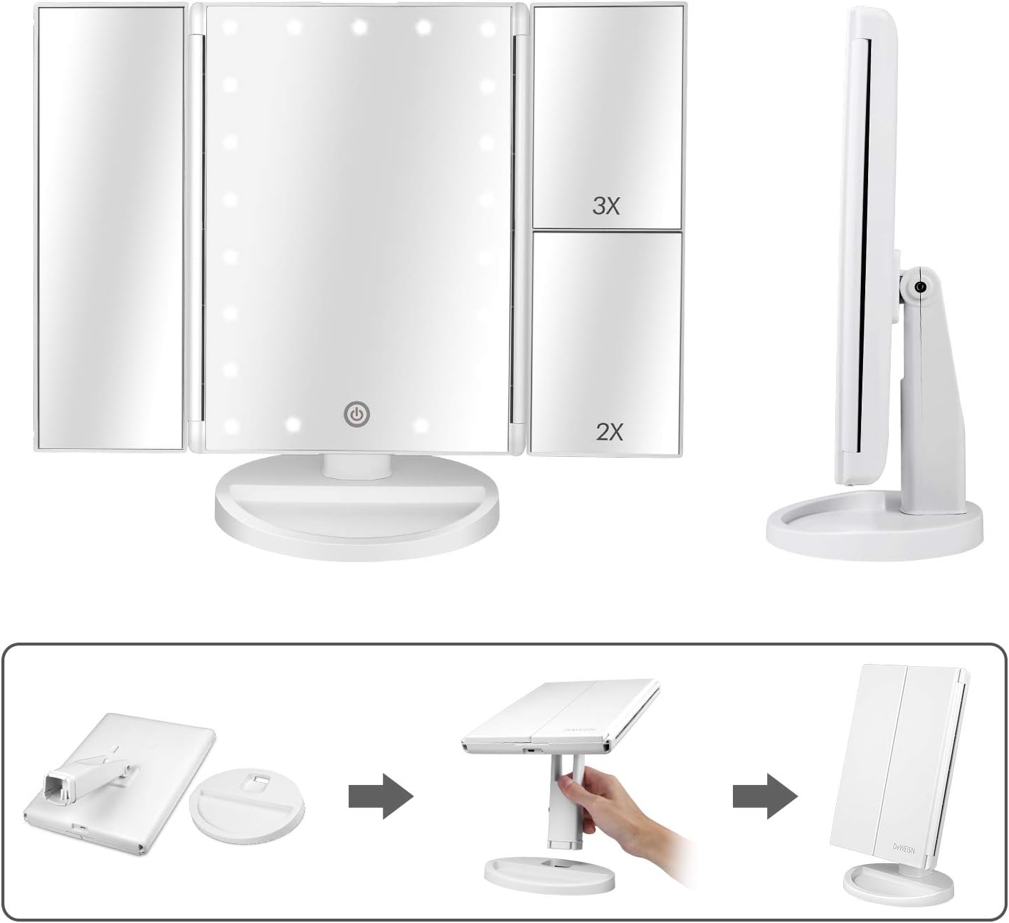 Deweisn Touch Screen Vanity Mirror