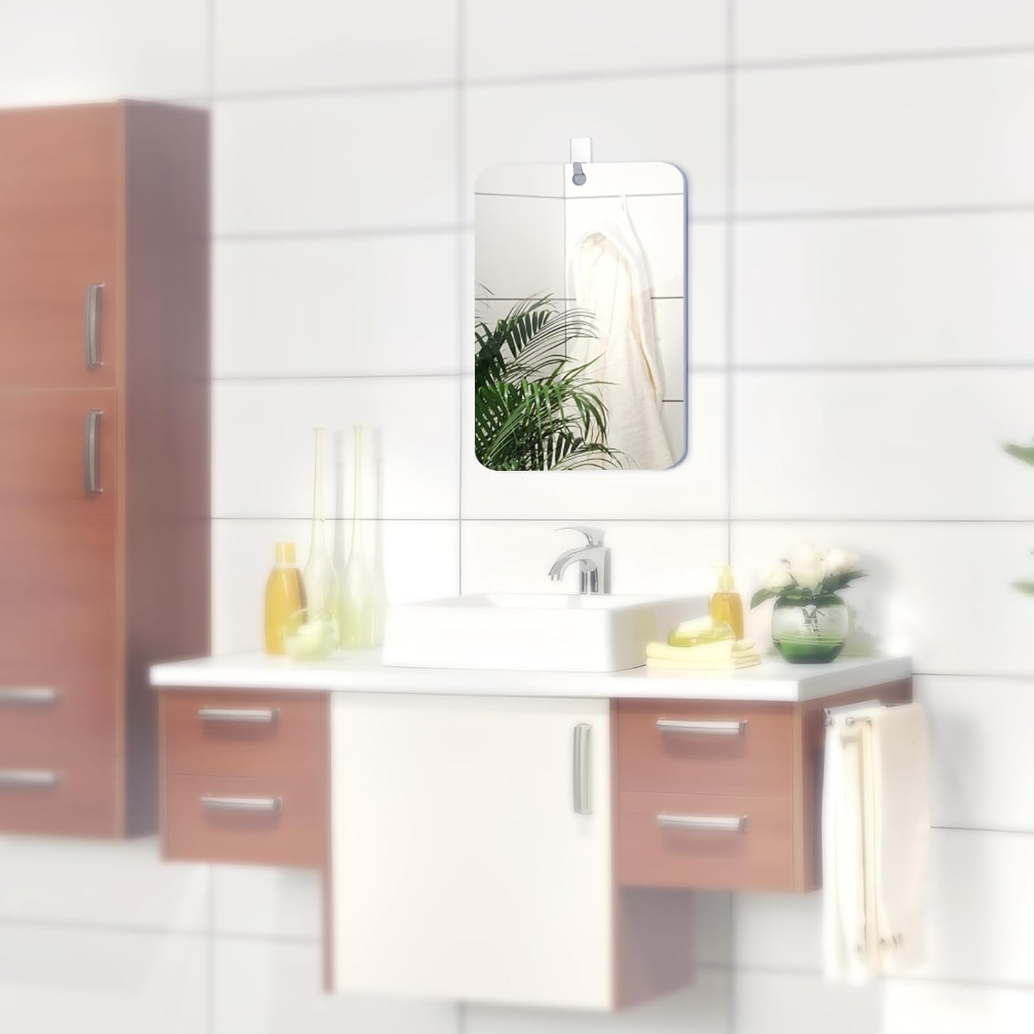 No Fog No Hassle Cobee Fogless Shower Mirror with Adhesive Hook