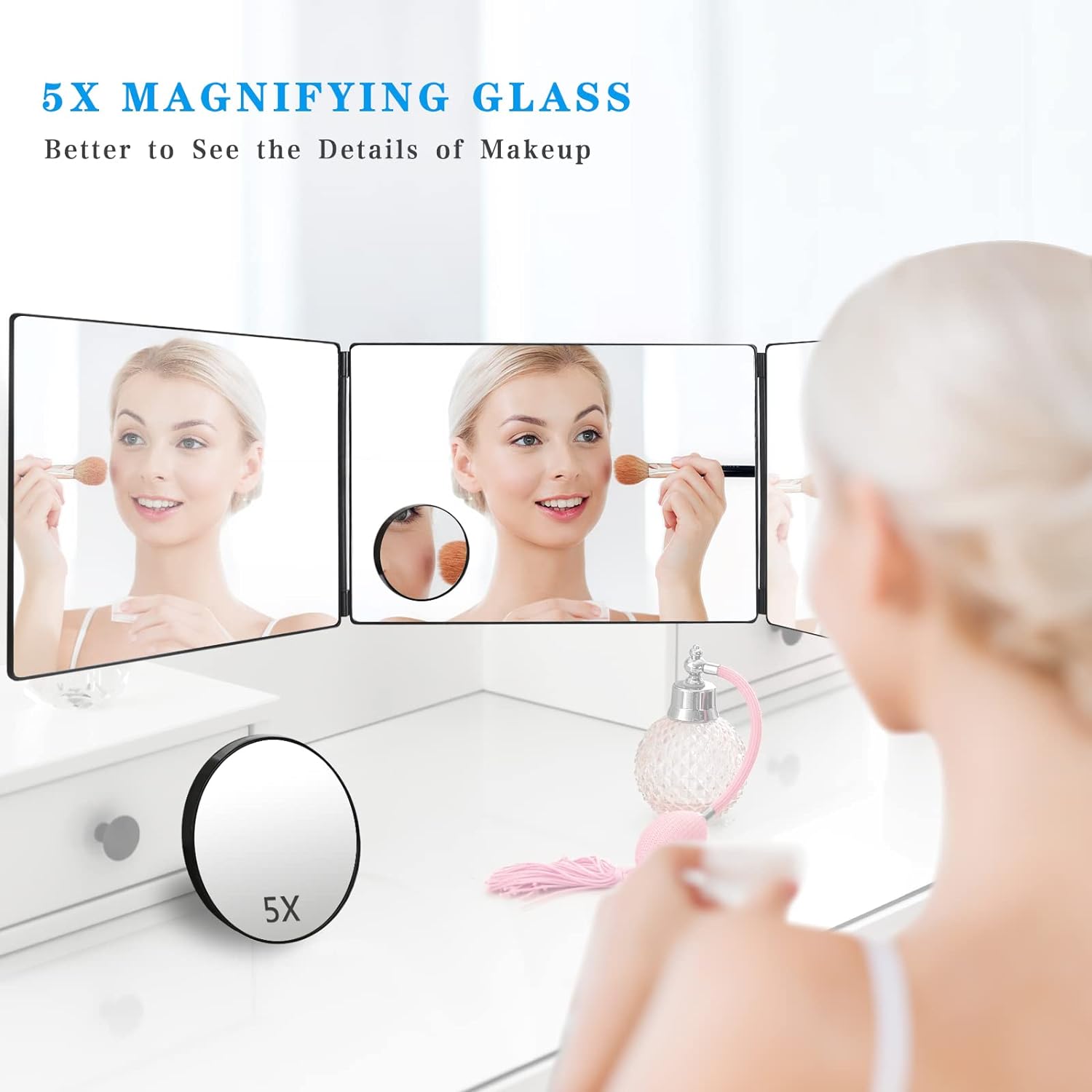 HD Self-Haircut Mirror with Adjustable Height