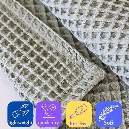 Viva Maison Waffle Bath Towel Set Soft Lightweight Luxurious