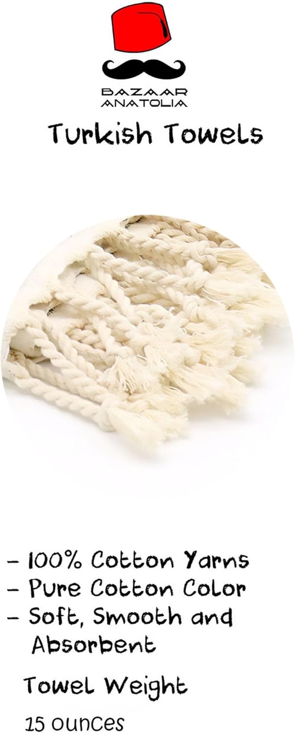 Bazaar Anatolia 100 Cotton Beach Towel 71x39 inches - Arpa Beige