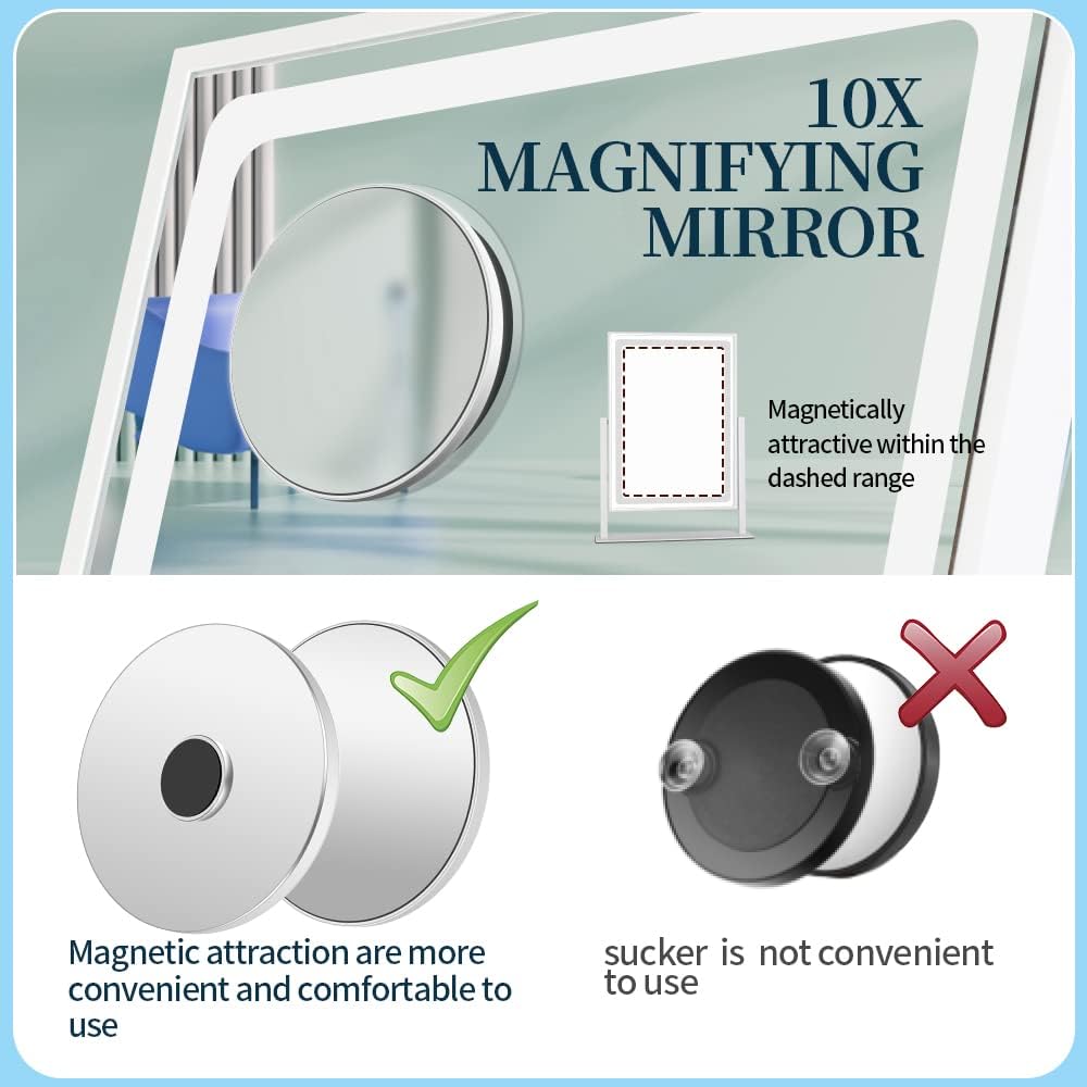 BRIGHTINWD - Touch Control 3-in-1 Vanity Mirror with Lights