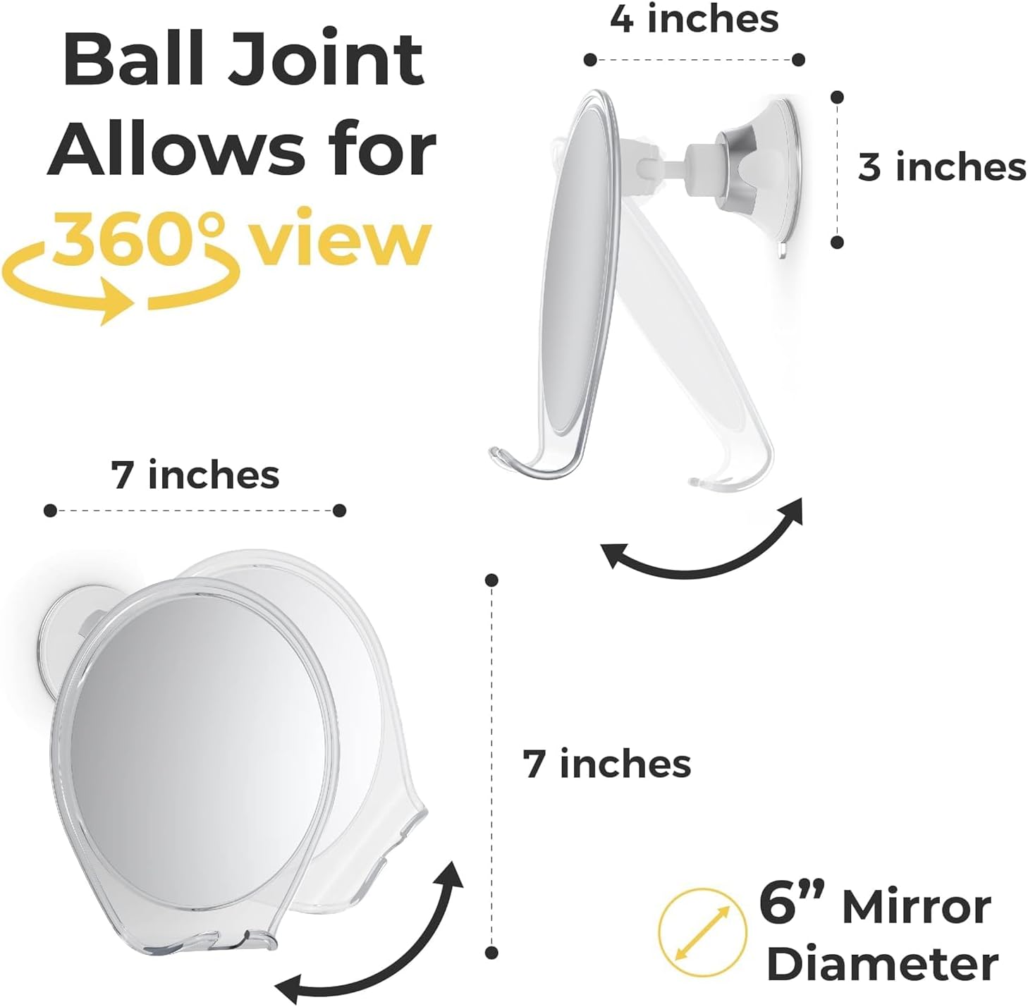 HoneyBull Compact Shower Mirror for Smooth Shaving