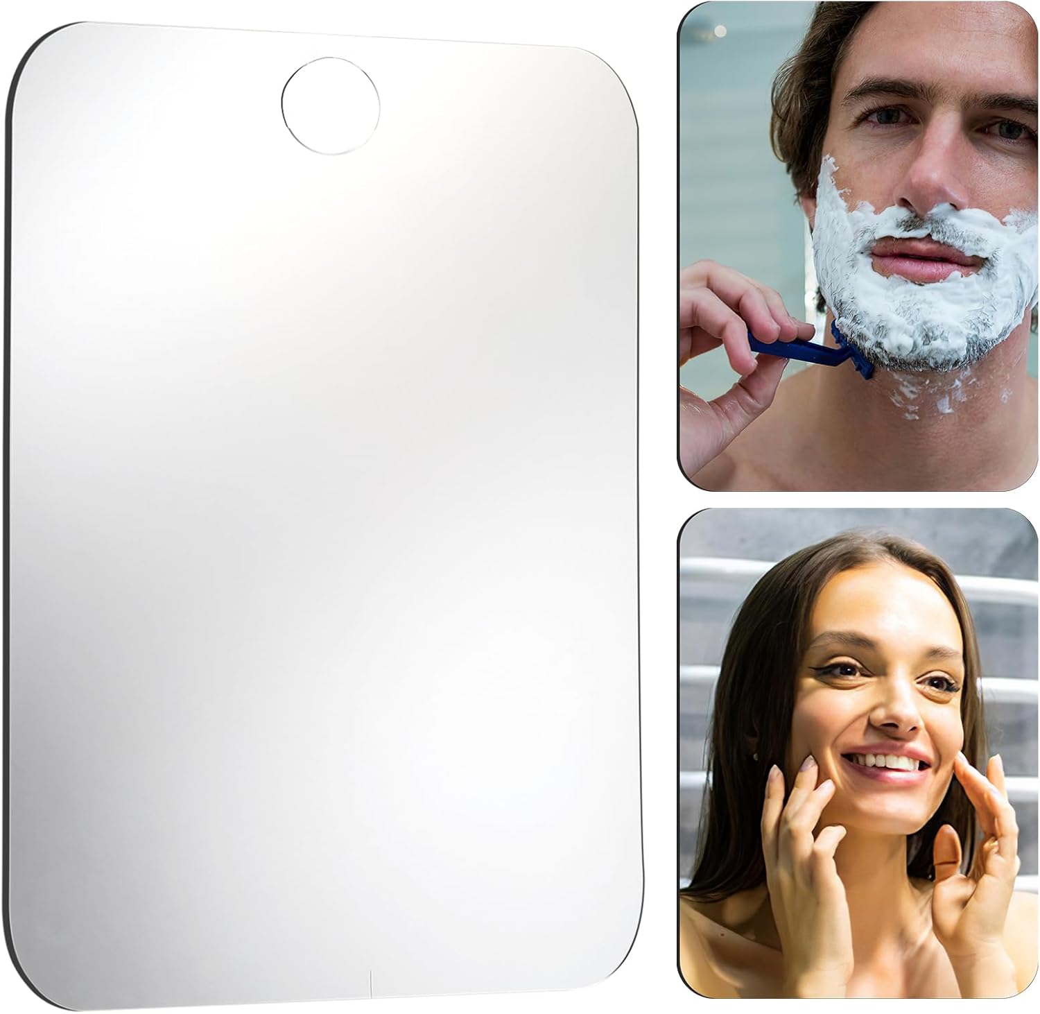Anti-Fog Unbreakable Travel Shower Mirror for Men